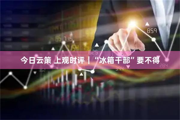 今日云策 上观时评｜“冰箱干部”要不得