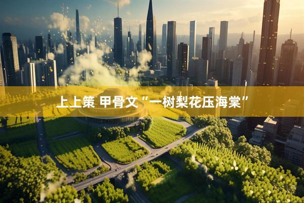上上策 甲骨文“一树梨花压海棠”