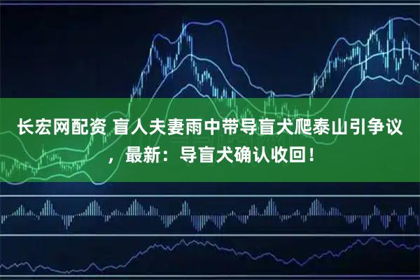 长宏网配资 盲人夫妻雨中带导盲犬爬泰山引争议，最新：导盲犬确认收回！